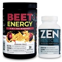 Nutroloogiapeet Natural O2, Pre Workout Pulber, energia, vastupidavus ja lämmastikoksiidi võimendaja peedipulbriga, Passion Fruit Maitse (30 Servings) Zen Natural Magnesium Supplement (30 Servings)