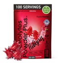 PowderVitamin Electrolytes Powder Plus (100 Servings) Hibiscus Elektrolüüt Pulber Nullkalor Keto,0 Suhkur, Ei Maltodekstriin,1000mg Kaalium,120mg Kaltsium,120mg Magneesium, Hüdratsioonipulber