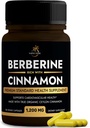 Berberine täiendada Ceylon Cinnamon | Berberine HCL 1200mg Plus Ceylon Cinnamon Sri Lanka südame tervise, kaalulangus ja immuunsuse toetamine | Mitte-GMO, Lab testitud, null täiteaineid | 120ct.