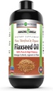Amazing Omega linaseemneõli täiendus | Omega 3, Lignans & Fiber | 16 Oz | Mitte-GMO | Gluteenivaba | Valmistatud USA-s