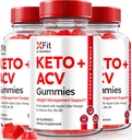 (3 Pack) Xfit Keto ACV Gummies, ametlik Keto+ACV Kaalulangus valem, kõik looduslik õunasiider äädikas 1000MG, X Fit Keto Plus ACV Gummy tervise ja fitness, Xfit ACV Keto Gomitas (180 Gummies)