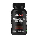 Melatoniin 30 mg vitamiin B6 - 240 Kiiresti lahustuvad tabletid Suure tugevusega unetoetus - ravimivaba, looduslik tsitruseline maitse - taimetoitlane, mitte-GMO, gluteenivaba