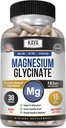 Kaya Naturals Magneesium Glütsinaat 183mg kapsli kohta, kelaaditud maksimaalse imendumise, mitte-GMO, NO gluteeni piima ja soja, toetab lihaste ja südame tervist 30 Count