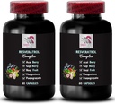 Marja eelised - RESVERATROL kompleks - looduslikud koostisosad, igapäevane tugi, antioksüdantide kilp, hüdratsiooni tasakaal, toitumisalane tugi, maitsev energia, Acai marja tugevus 2 pudelit 120 kapslit