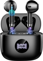 Traadita kõrvaklapid, Bluetooth 5.4 Kõrvapustused LED Power Display Kõrvaklapid Bass Stereo, Bluetooth Kõrvaklapid kõrvamüra tühistamine Mic, 40H Playback Mini Case IP7 Veekindel Sport kõrvaklapid Android iOS