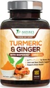Kurkumiini lisand 1950mg - 95% kurkuminoidid orgaanilise kurkumi ja ingveriga, BioPerine Black Pepper parima imendumise jaoks, Looduse Vegani ühistoetus, mitte-GMO, villitud USA-s - 180 kapslit