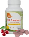 Zahler Energizer+ Vitamiin B12-5000 mcg Vitamiin B12 - Looduslik kirsi maitse lahustuv Lozenges - Kosher Gluteenivaba Mitte-GMO B12 Vitamiinid 5000 mcg, Energia Boost, valmistatud USAs (120 loend)