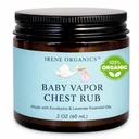 Irene Organics Baby Auru Rindkere Rub Clean Vapo Rub valmistatud mittetoksiliste koostisosadega nagu Eukalüpti eeterlikud õlid, ohutu igas vanuses, vastsündinud ja imikud, Haiged lapsed Essentials