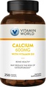 Vitamiin World Calcium 600mg + Vitamiin D3 250 kaetud kapslid
