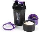 Shaker Bottle - Protein Shaker Cup koos ladustamiskomponentidega - lekkimiskindel treening Loksutage pudelid Mixeriga sujuvaks segamiseks-500ML/16oz (PURPLE & BLACK)