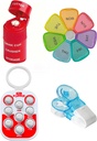 Ultimate Medication Accessories Bundle - Pill Popper Tracker, 4-in-1 Pill Cutter & Grinder, Lihtne Pill Remover ja Extra-Large Weekly Pill Organizer - ideaalne eakatele ja hooldajatele