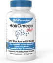 DrFormulas HairOmega DHT Blocker Biotin 5000 mcg Vitamins for Hair Growth Supplement | Hair Loss Pills for Women and Men, 30 Day Supply