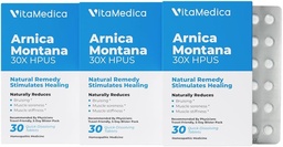 VitaMedica Arnica Montana Blister Pack 30X tabletid valu ja turse | Taimne valem | Soovitatav plastist kirurgid | Looduslik taastumine kirurgia või vigastus | 3 Pack | 45 Servings