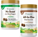NaturVet All-in-One Dog Supplement - ühine tugi, seedimine, nahk, mantlihooldus - 120 pehmet närimist ja koera ei ole - 120 pehmet närimist - toetab tervislikku anaalnääre ja soole funktsiooni