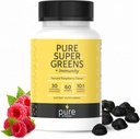 Super Greens Multivitamiin Gummies täiskasvanutele ja lastele Immune Support Gummies - 30 Superfoods Vegan Supplements - Natural Vaarika Maitse (60 Count)