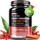 Täiustatud Ketogenic Colon Cleanse koos Berberine 1500mg - 15 päeva Parasiidi Detox meestele ja naistele - ekstra tugevus valem Senna Leaf kiire kõhukinnisuse leevendamiseks, soolestiku tervis ja Blokeerimine vähendamine