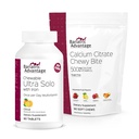 Bariatric Advantage näritav Ultra Solo koos rauaga - tsitrusviljad, 30 krahv ja kaltsiumtsitraat Chewy Bites 500 mg - sorteeritud puuviljamaitse, 90 krahv
