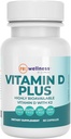 Reignite Wellness by JJ Virgin | Vitamiin D Plus | Asjakohane serveerimine 5000 IU, väga imenduv D-vitamiin + Vitamiin K1 & K2 | GG toidulisand immuunsüsteemile | Luu ja südame täiendus | 60 Softgels