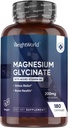 WeightWorld Magneesium Glütsinaat Kapslid 200mg - 180 kapslit (3 kuud) vitamiin B6 - biosaadav Magneesium Glütsinaat Toidulisandid - Kolmanda osapoole testitud, vegan, mitte-GMO ja allergeenivaba