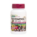 Natures Plus taimsed toimeained Resveratrool, laiendatud vabanemine - 125 mg, 60 taimset tabletti - gluteenivaba - 30 serveerimist