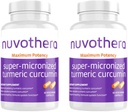 Nuvothera Super-Mikroniseeritud kurkumiini kapslid 2-kuuline tarne Kiire imendumine, kogu juur, mitte-GMO, nahk, soole tervis ja antioksüdandid (120 kapslit)