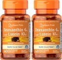 Puritan's Pride Zeaxanthin 4mg Lutein 10mg, toetab terveid silmi ja nägemust *, 60 ct (pakk 2)