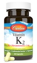 Carlson - K2-vitamiin, MK-4 (menatetrenoon), K-vitamiini lisand, luu ja südame tervis, K2-vitamiin, sojavaba, 60 kapslit