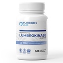 Puregen Labs Lumbrokinase 40 mg kapsli kohta Suure tugevusega lisand | Kõrge aktiivsusega lumbrokinaasi ensüümid | Kahjulike lisandite puudumine | Mitte- GMO | Gluteenivaba | Valmistatud USA-s - 60 taimekapslit