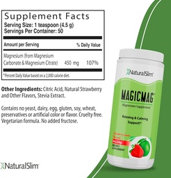NaturalSlim Magicmag Puhas magneesiumtsitraadi pulber - stress, kõhukinnisus, lihased ja südame tugi | Looduslik maasika ja laimi maitsestatud magneesiumilisand - 8oz Joogisegu (3 pakend)