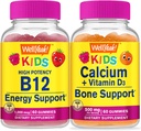 Well Yeah Vitamiin B12 Lapsed + Kaltsium + Vitamiin D3 Lapsed, Gummies Bundle - suurepärane maitse, vitamiinilisand, Gluteenivaba, GMO-vaba, närimiskumm