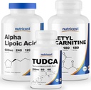 Nutrikost alfa lipohape 600mg, 240 Caps & Tudca 250mg, 60 Caps & Atsetüül L-karnitiin 500mg, 180 Caps