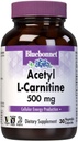 Bluebonnet Nutrition Atsetüül L-karnitiin, transpordib rasvhappeid, suurendab rakuenergiat, soja ja gluteenivaba, Kosher Certified, Vegan, 30 köögiviljakapslit, valge, 500mg