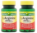 Spring Valley: 100 kapslit 500 Mg Ea. L-arginiin (pakk 2)