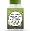 Superfood MD Oregano õli küüslauk Ekstrakt Oliivilehe must seemneõli Astragalus- naistele ja meestele - 60 Count