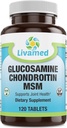 Glükoosamiin Chondroitin MSM Complete Complex - ühine tugi toidulisandeid põlved, tagasi, HIPS ja põletik - Liikuvus Tervis täiendus valu, valu, valu ja põletik - 120 tabletti