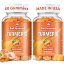 Kurkumiin Turmeric Gummies – Extra Strength 2000mg 8: 1 Extract Kurkumilisandi Gummies Black Pepper & Ingnger – Vegan Non-GMO Joint Support närimiskummiables – Virsikumaitse – Pakend 2