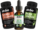 Oreganoõli Orgaaniline vedelik tilgad ja puhastage kapslid - Oregano tilkade orgaaniline õli Tinktuuri ekstrakt, Candi Puhasta Detox - Kaprüülhape, Koidupuu Must pähklid & Nelk Kapslid