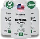 PRISTINE'I Glycine 1000MG Amino Acid Supplement Sleep Support Kapslid (3-Pack) - 90 päeva pakkumine - lihaste taastamine, neerude tervis ja kollageeni moodustumine tootmise tugi