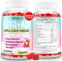 Keto ACV Gummies koos probiootikumide ja vitamiiniga B12, 2000mg Õunasiidri äädikakummid koos emaga, ainevahetuse, seedimise, detoksi ja puhastamise jaoks, suhkruvaba, vegan-sõbralik, 120 Gummies