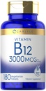 Carlyle B12 Vitamiin 3000 mcg | 180 tabletti | Taimetoitlane täiendus | Mitte-GMO & Gluteenivaba