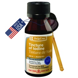 De La Cruz 2% joodi esmaabi antiseptiline, valmistatud USA-s 1 FL OZ (1 pudel)