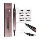 2-in-1 kumerad kulmupliiatsid ja silmapliiatsid 10Pcs Brow Stencils, Microblading Eyebrow Pencil koos 4 Fork-Nip ja kõverdatud täpne näpunäide, veekindel ja pikk kestev kulmupliiatsid naistele, pehme must