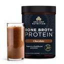 Ancient Nutrition Protein Pulber Valmistatud tõeline luupuljong, šokolaad, 20 g valku ühe serveerimise kohta, 20 Serving Tub, Gluteenivaba hüdrolüüsitud kollageeni peptiidide lisand, suurepärane valguvärvides