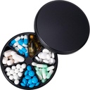 Metall pillid Dispenser pillid Korraldaja 7 koosseisus - raske töö Anti-Mix pillid konteiner, suur veekindel Daily Pill Box Juhul Vitamiin, meditsiin, täiendus, kalaõli, 0,39lb (must)