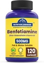 Vitamiin B1 Benfotiamiin, 500 mg serveerimise kohta, 120 kapslit, rasv ja vesi lahustuvad B1-vitamiin, gluteenivaba, mitte-GMO, taimetoitlane