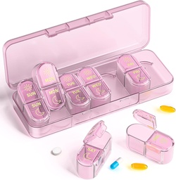 Pill Korraldaja, Am & Pm Pill Korraldaja 7 päeva, Iganädalane Pill Juhtum 2 korda päevas, Pill Box 7 päeva, Meditsiini Korraldaja Reisimiseks, Vitamiinid, Kalaõlid, Toidulisandid