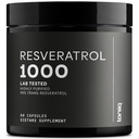 Ultra kõrge potentsi kolmanda osapoole testitud Trans Resveratrol 1000mg - 98% puhas, hästi puhastatud ja biosaadav - Resveratrol Polygonum juure ekstrakt - 60 kapslit