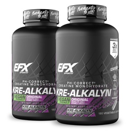 EFX Sports Kre-Alkalyn EFX | pH Õige Kreatiin Monohüdraat Pill Supplement | Vegan Sõbralik | Tugevus ja lihaste kasv | 90 Servings, 180 Veggie kapslid (Pakk 2)