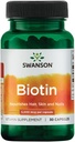 Swanson Biotin B7 Vitamiin 5000 mcg 30 kapslit