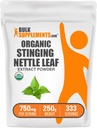 BulkSupplements.com Organic Stinging Nettle Extract Pulber - Nettle Leaf Extract, Taimne täiendus - Vegan & Gluten Free, 750mg per Serving, 250g (8,8 oz) (pakk 1)